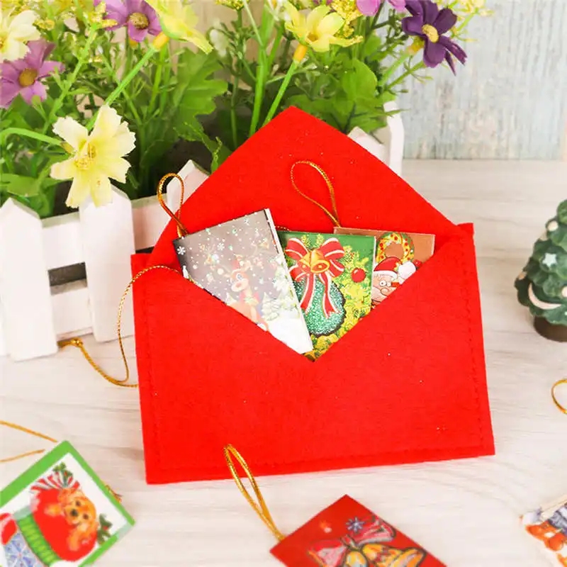 2019 Christmas Xmas Envelope Greeting Card Candy Bag Gift Ornament Santa Claus Letter #2o23 (1)
