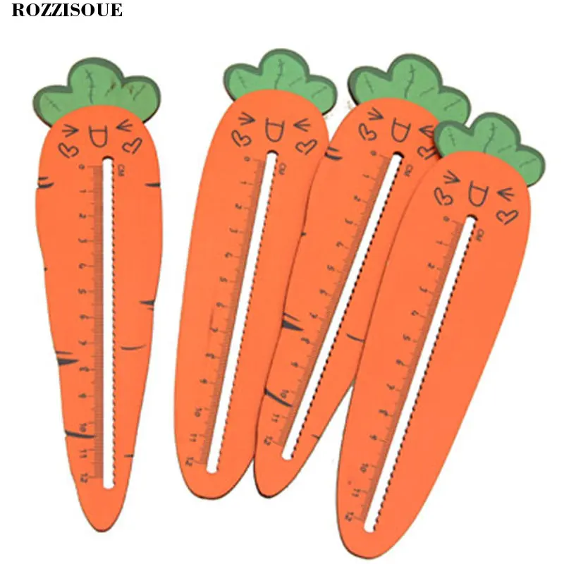 

2pcs Cartoon Drawing Geometric Ruler Creative Carrot Wooden Straight Ruler Cute Sjabloon Tekenen School Office Stationery Gifts