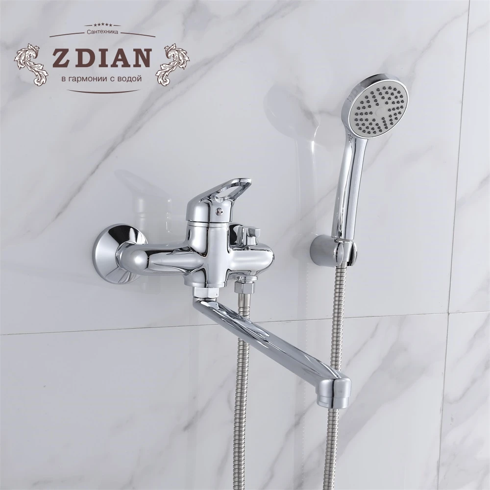 

Bathtub Faucet Mixer Tap Bathroom Faucet Tap 2 Functions Shower Mixer Complete Set Shower Faucet With Handheld Showerhead Shower