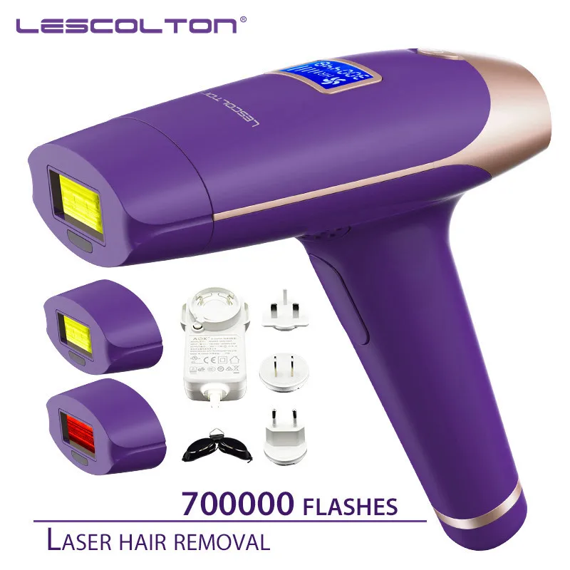 Lescolton t009i 1000000 снимков можно выбрать IPL эпилятор с ЖК-дисплеем лазерный триммер для постоянного бикини электрический эпилятор IPL - Цвет: 700000times Purple