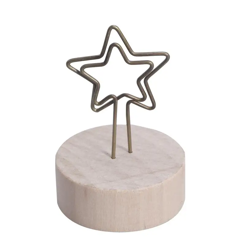 

Wooden Base Photo Card Holder Clip Table Marker Note Memo Holder Clips Easel Table Number Place Name Photo Card Stand