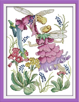 

Kiss of spirits DMC China Cross Stitch In 11CT14CT Diy Needlework Counted Cross stitch Kit for Embroidery Cross Craft Home Decor