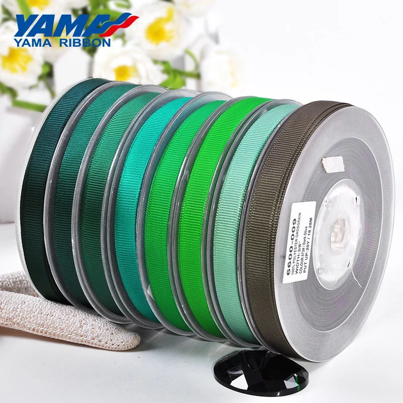 YAMA 6 9 13 16 19 22 мм Grosgrain лента 100 ярдов/лот Темно зеленый светильник оптовая продажа