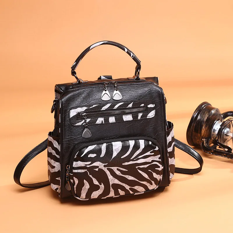 Женские сумки из натуральной кожи, рюкзак, сумка на плечо, женский рюкзак с леопардовым принтом, школьная сумка для девочек-подростков, рюкзаки Sac a Dos - Цвет: 3