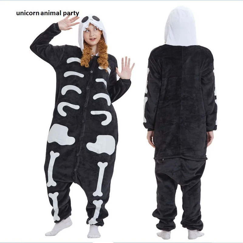 

Kigurumi Unisex Adult Animal Skeleton Skull Onesie Pajamas Cosplay Costume Sleepwear halloween costumes pajamas