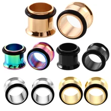 2 шт./лот из нержавеющей стали уплотнительное кольцо беруши и серьги-туннели расширитель уха пирсинг для уха манометр серьги тела ювелирные изделия-пирсинг