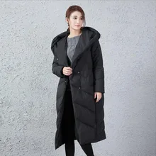 Большой воротник, длинное пуховое пальто, куртка, зимнее пальто, толстый пуховик, индивидуальный дизайн, очень теплый, плюс размер