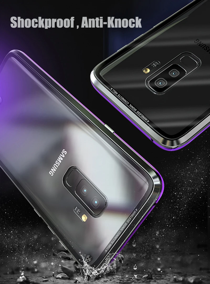 Роскошный Магнитный чехол для samsung Galaxy S9 Plus S8 Note 8 9, стеклянная крышка, чехол для samsung S9 Plus, чехол s для samsung Note 9, чехол