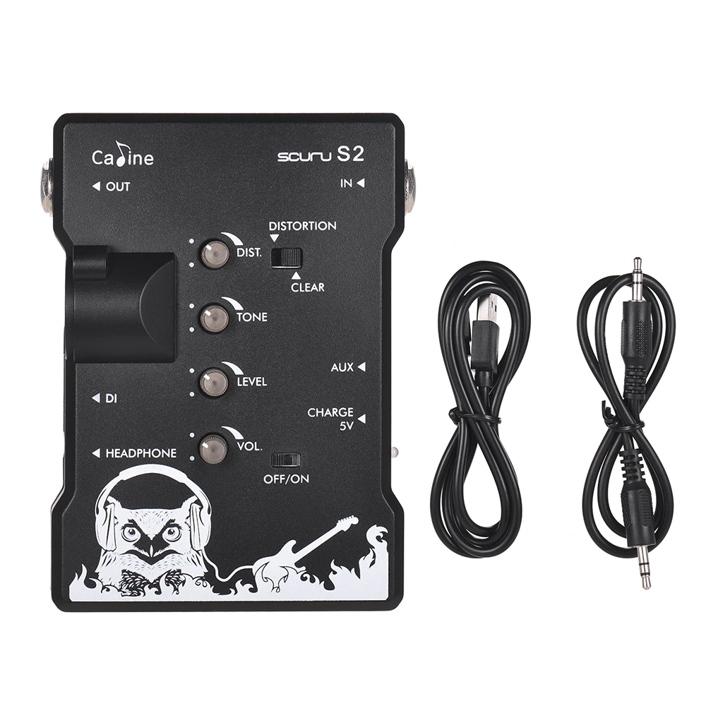 

Caline S2 Electric Guitar DI Box Earphone Front Stage DI Trainer Built-in Distortion & Clear Effect Guitar Parts & Acccessories