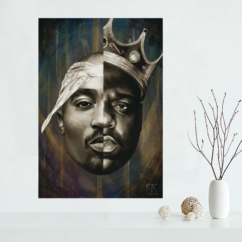 Хороший на заказ 2PAC, Тупак Холст плакат печать живопись искусство настенный Шелковый плакат ткань печать ткань плакат - Цвет: Оранжевый