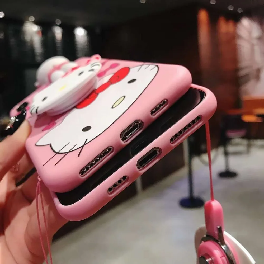 Милый 3D чехол с ушками для Xiaomi 8 A 1 2 Lite мультяшная игрушка ремешок на запястье