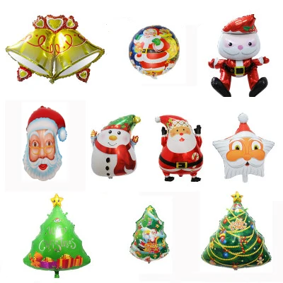 

Urijk Cute Christmas Tree Star Santa Claus Snowman Bell Foil Balloons Xmas Home Party Decoration Inflatable Air Balloons Gift