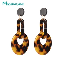 

Pendientes Mujer Earings Tortoiseshell/white Round Circle Drop Earrings Resin Material For Women Elegant Design Jewelry