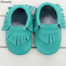 TC * Niosung/Новая модная обувь для новорожденных мальчиков и девочек с кисточками на мягкой подошве, нескользящая кожаная обувь для малышей