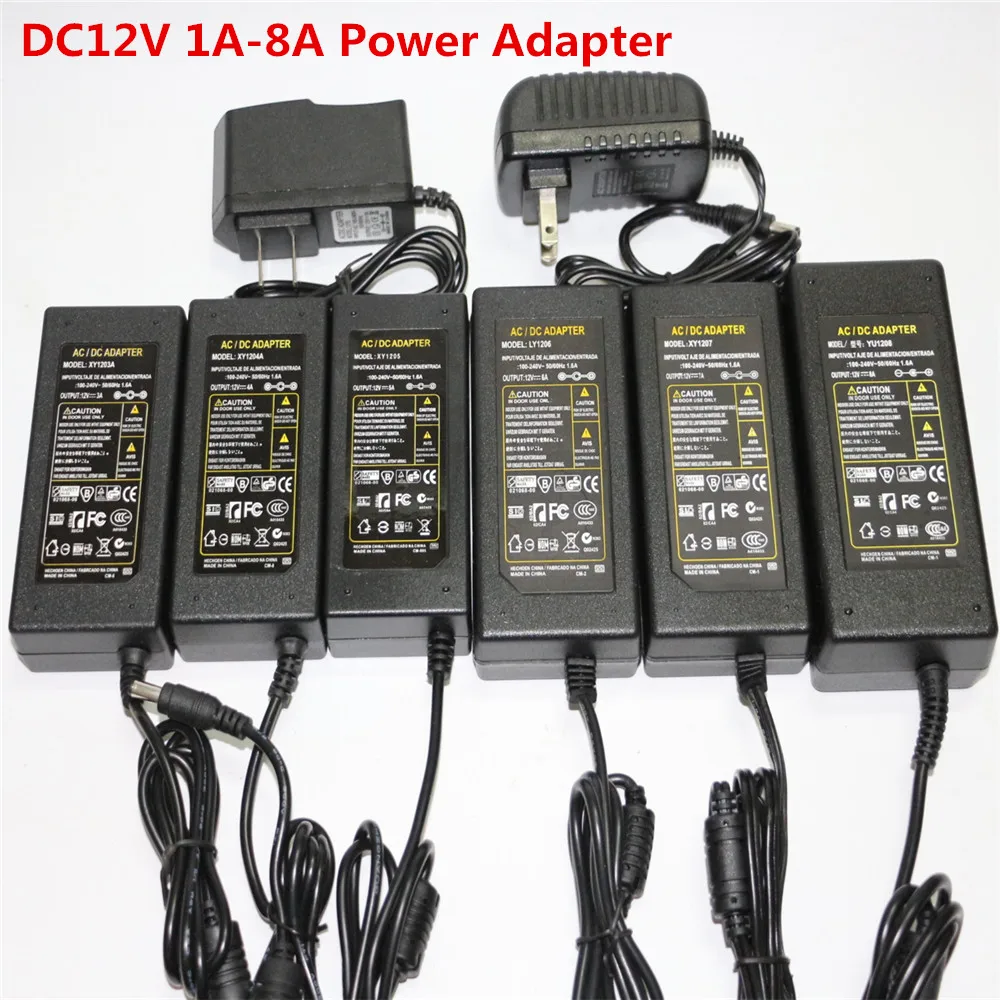 

1Pcs AC100-240V to DC12V 1A 2A 3A 4A 5A 6A 7A 8A Lighting Transformer Switch Supply Power Adapter Charger for Strip Phone Laptop