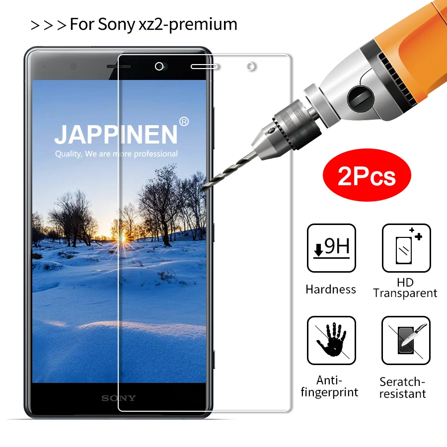 Jappinen 2 шт./лот закаленное Стекло для sony Xperia XZ2 Премиум Экран протектор 9 H 2.5D