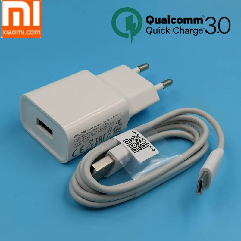 Зарядное устройство xiaomi mi x 3 QC 3,0 quick charge адаптер питания для xiaomi mi 8 6 a1 a2 5 5S mi 8 mi 5 mi x 2s MAX 3 2 кабель Usb type-c