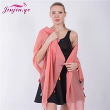 Jinjin.QC Fashion Women Scarf Solid Scarves amd Shawls With Colorful Tassel Echarpe Foulard Femme Muslim Hijab Drop Shipping