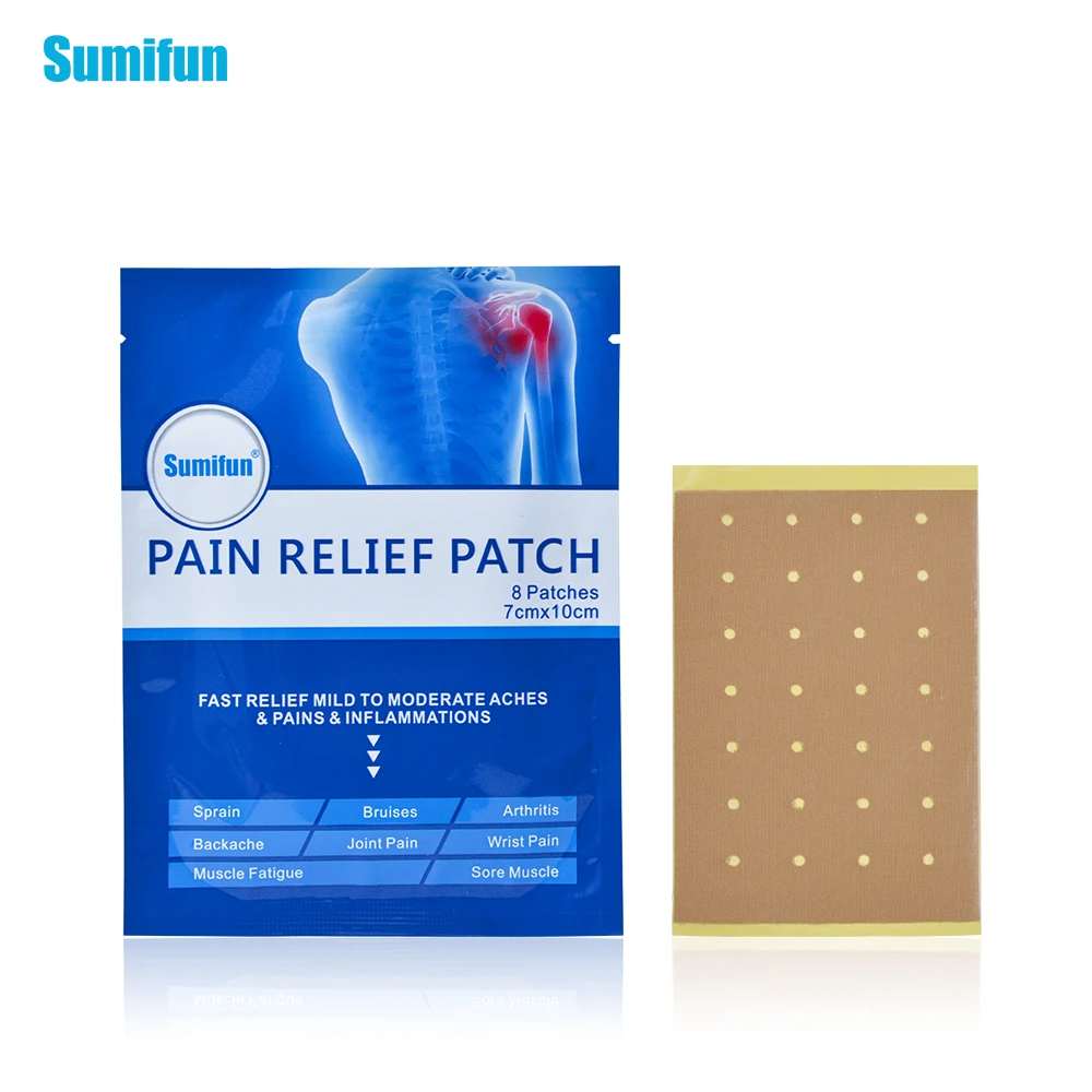 96pcs/12Bags Sumifun Pain Relief Patch Strain Sprain Muscle Neck Back Shoulder Pain Plaster Body
