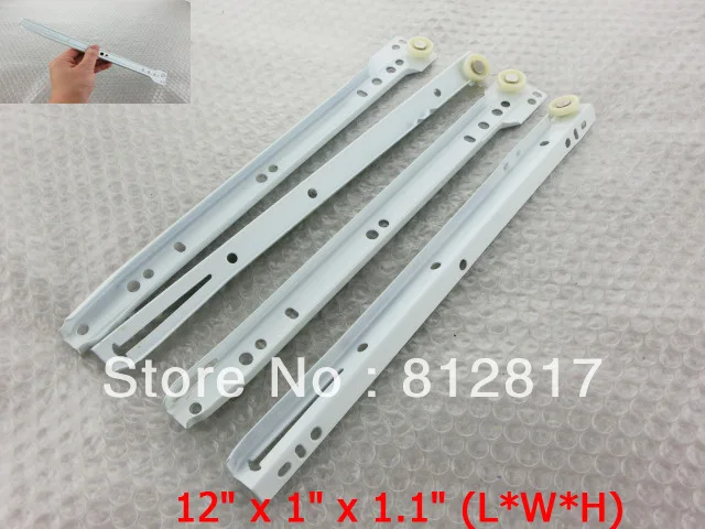 

Pair 12" Full Extension Telescopic Drawer Slides Slide Rails Tracks