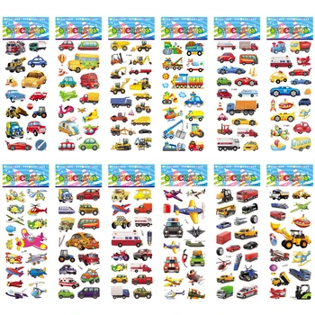 

6 Sheets/set Cute DIY Stickers Cartoon Traffic Car Aircraft PVC Scrapbook For Children Diary Notebook Decoration Gifts