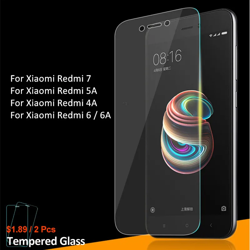 

2Pcs Glass Xiaomi Redmi 7 5A 4A Screen Protector Tempered Glass For Xiaomi Redmi 7 Glass Redmi 5A Protective Phone Film