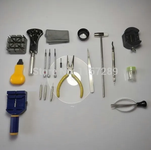

Free shipping 20pc Watch Link Remover Repair Set Kit Tools Zip Case Battery Opener Screwdriver