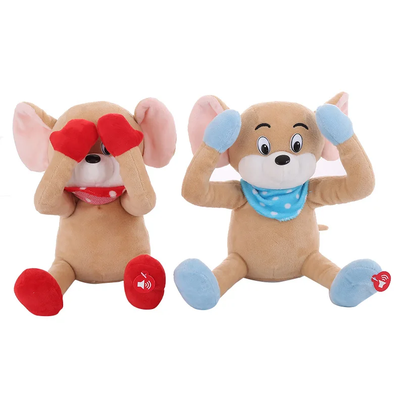 

Singing Music Mouse Peekaboo Moving Hands Plush Stuffed toys for Kids Playing Peekaboo Games Cushion Baby Babies Girls Gift Bear