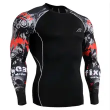 Muscle Men 3D Prints Compression Shirts T shirt Long Sleeves Thermal Under Top MMA Fitness Base