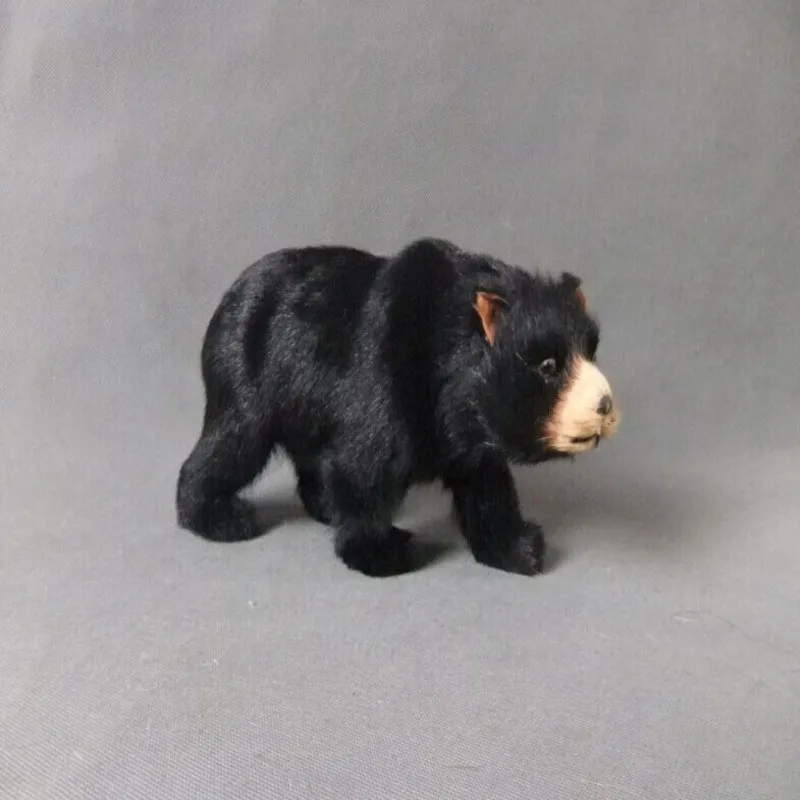 

large black bear 24x12cm model,polyethylene&furs handicraft Figurines home decoration toy gift a2637