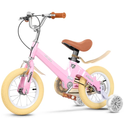 1" 14" 1" 18" Детский велосипед, детский велосипед для мальчиков и девочек 2-6-8-10 лет, детский велосипед с педалью, ходунки - Цвет: 14 inch pink A