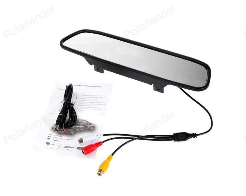 TFT LCD 2 video input Car Mirror Monitor 800*480 5 inch screen+CCD night vision 4 LED Rear View Camera