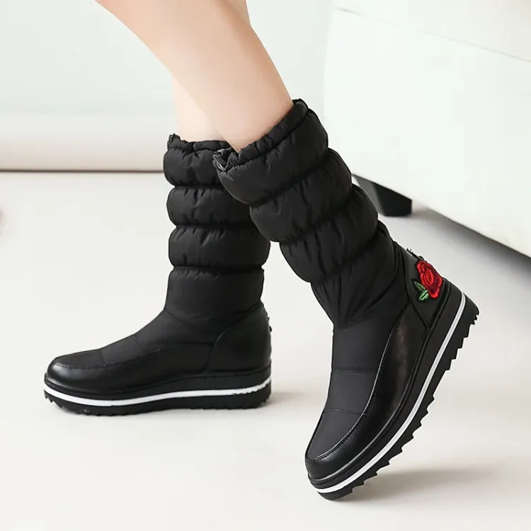 

Big Size 11 12 13 Euro-American style round-head muffin and embroidered boot jacket to keep warm