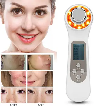 

5 in1 Ultrasonic Deep Clean Negative Positive Ion Skin Beauty Massager Machine Face Skin Anti-aging Device