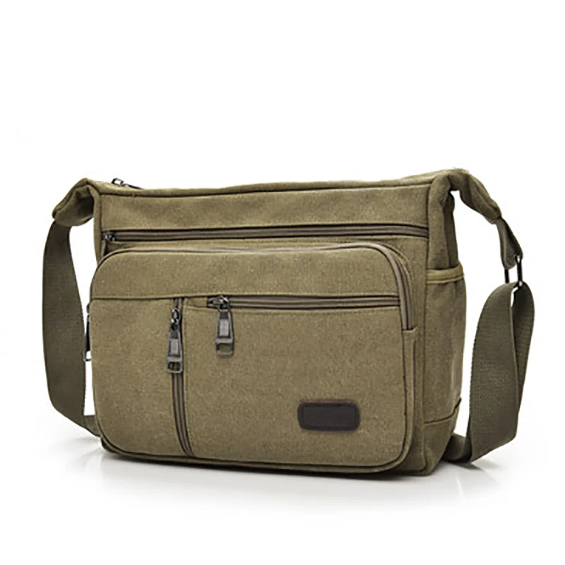 DECRJI, холщовая мужская сумка-мессенджер, большая вместительность, для путешествий, Bolsa Masculina, повседневная мужская сумка через плечо, высокое качество, сумка на плечо - Цвет: Хаки