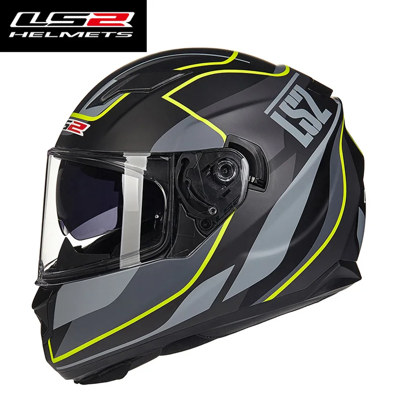 Baratos LS2 FF328 Stream Full Face Casco para motocicleta LS2 con doble lente LS2 Casco moto capaete de moto bicicleta DOT aprobado