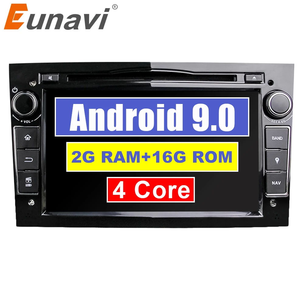 Eunavi четырехъядерный Android 9 0 2 din автомобильный DVD стерео для Vauxhall Opel Astra H G Vectra Antara