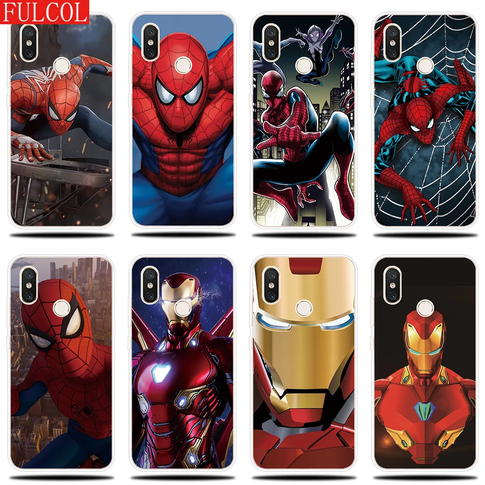 Case For Xiaomi Mi 5X A1 A2 6 6X Note 3 Cover Spiderman Iron Man Patterned 8 X SE Lite Pro Mix 2 S Pocophone F1 |