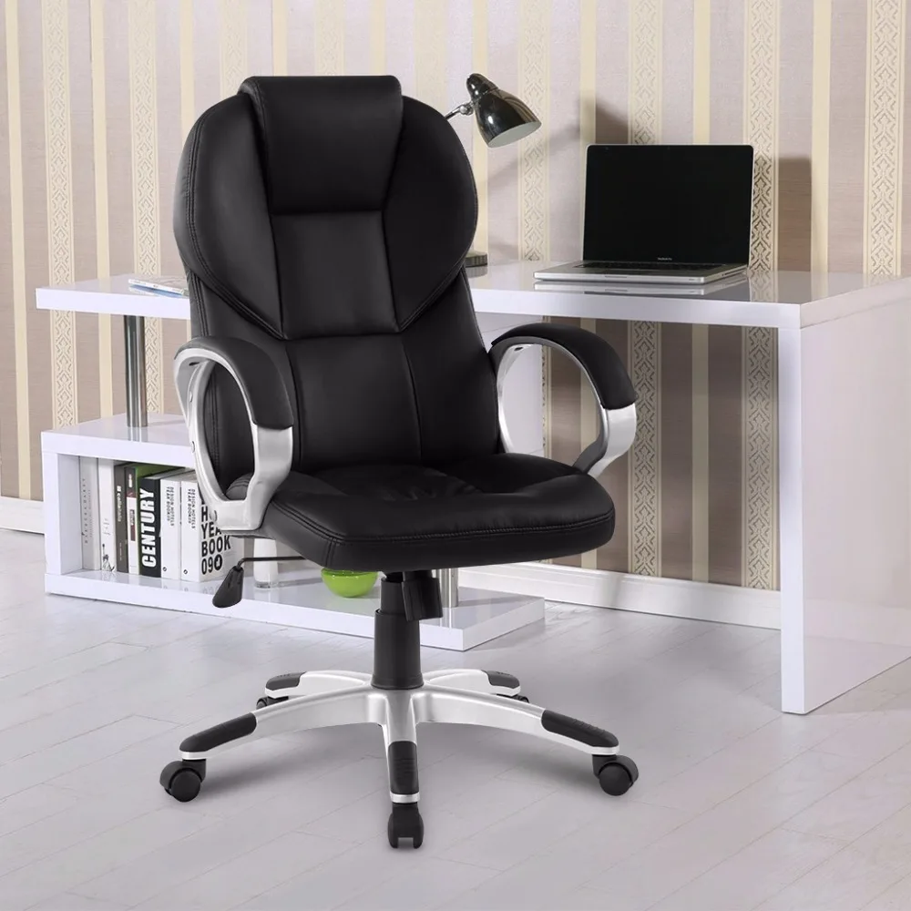 Modern Ergonomic High Back Faux Leather Executive Office Chair with