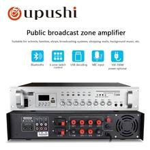 Oupushi pa system bluetooth amplifier 2 channel home stereo amp 6 zone power amplifiers with usb, fm