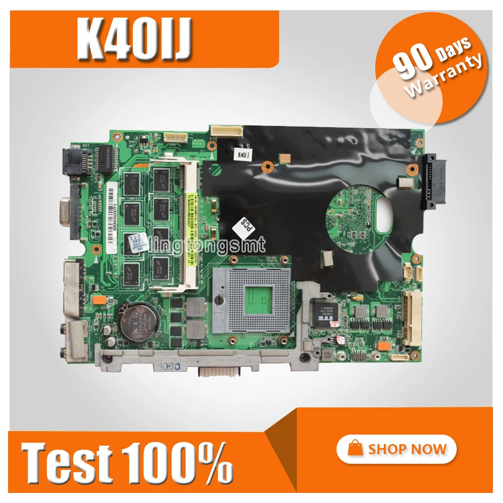 Отправить CPU K50IJ материнская плата REV 2 1 для For Asus K40IJ K40AD K40AF K50AD K50AF Ноутбука плата|for
