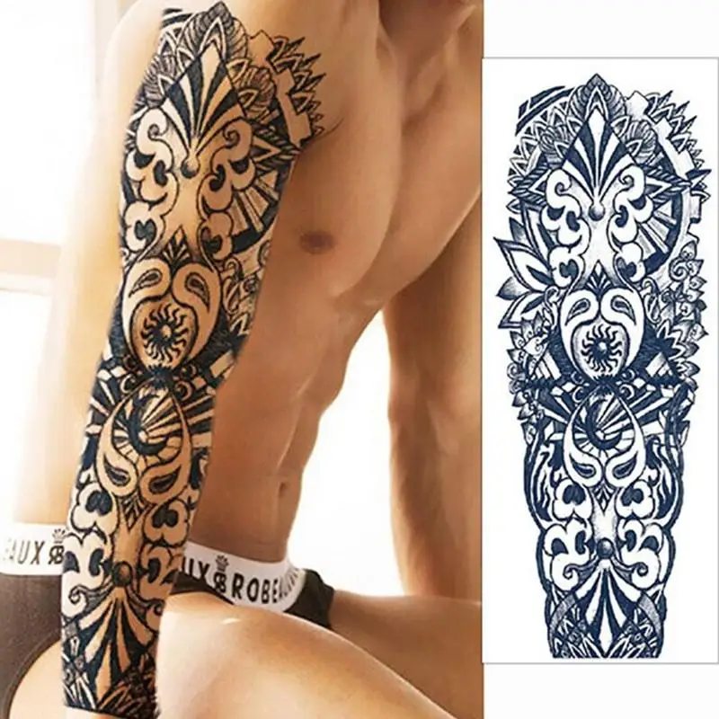

BellyLady Waterproof Temporary Tattoo Stickers Fake Tatto Full Arm Large Skull Old School TatooBody Arm Stickers for Men Women
