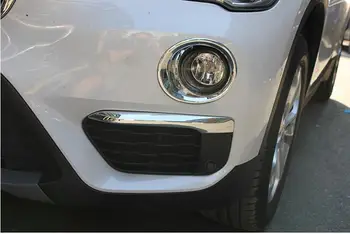 

For BMW X1 F48 2016 2017 Mirror / Matter ABS Chrome plastic Front Fog Light Lamp Bottom Eyelid Cover Strip 2pcs