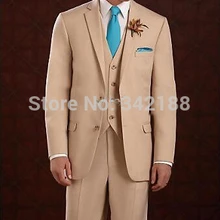 Новинка, цвета хаки, два пуговицы, смокинги для жениха с отворотом, лучшие мужские для шаферов, мужские свадебные костюмы/форма/Жених(куртка+ брюки+ галстук+ жилет