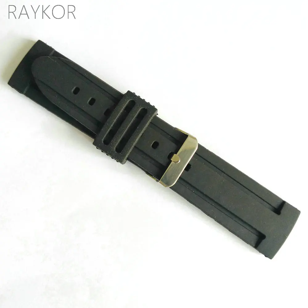 

16mm Silicone Rubber Watch Band Soft Black White Strap for Ladies Kids Watches