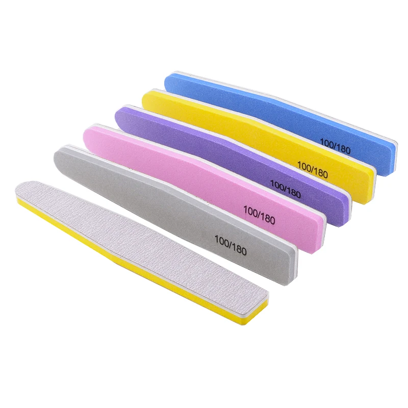 

2pcs/5pcs Nail File Sanding and Sponge 2 side Buffer 100/180 lime a ongle Professional Nail Art Tools Washable Buffing Files
