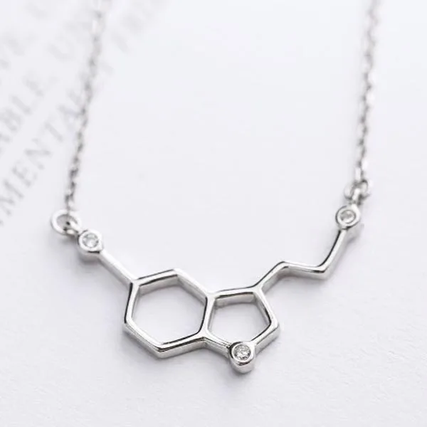 

Daisies 1pc 925 Sterling Silver Molecular Pendant Necklace Chemical Necklace Science Students Choker Necklace