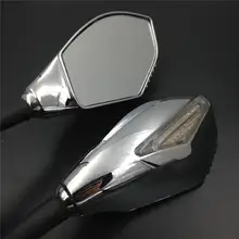 For Motorcycle Kawa Ninja 500 ZX7R ZX6R ER6F 636 Z750 CHROMED Turn Signal Mirror