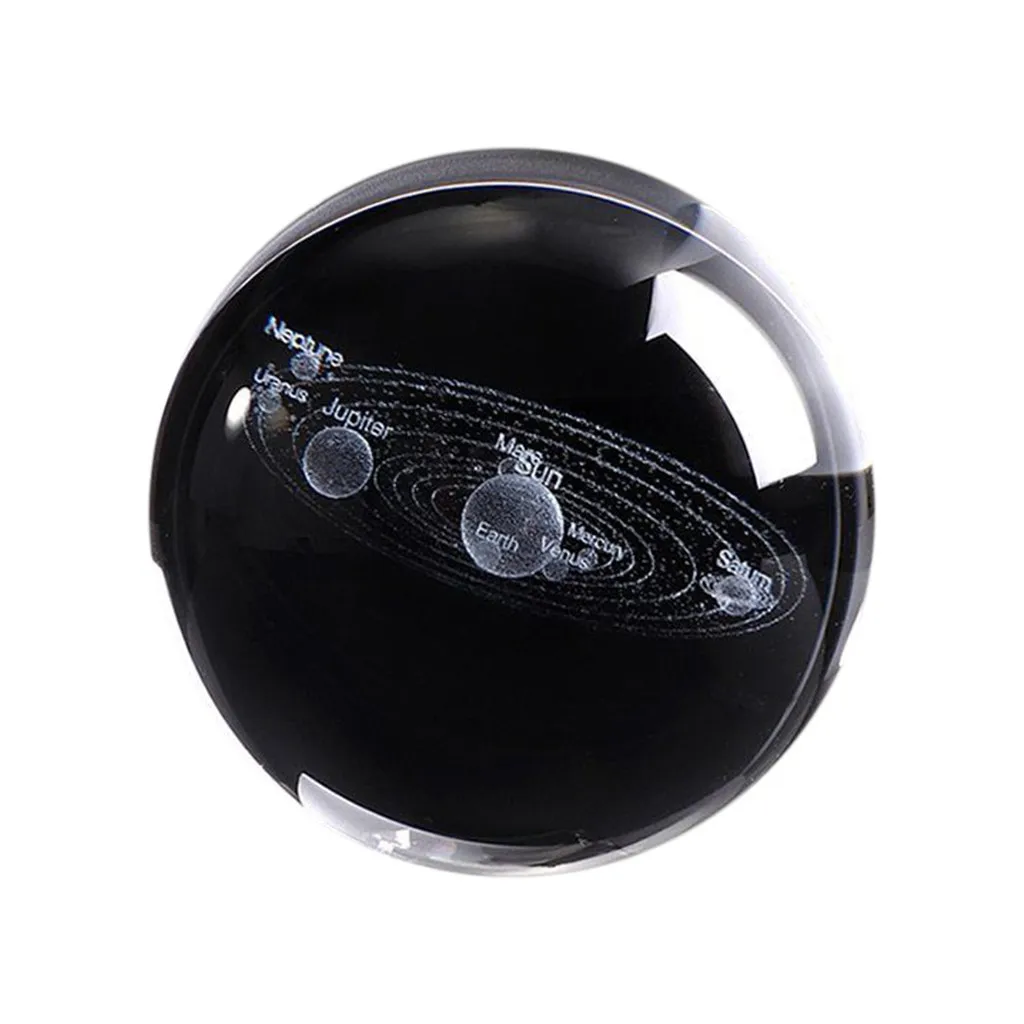 3D Solar System Crystal Ball Engraved Solar System Miniature Planets Model 3D Solar System Crystal Ball Crystal Ball