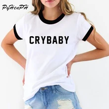 PyHen Women Cry Baby T-Shirt Funny Teenager Student Shirt Female Girl T Shirt Tshirt women Novelty O-neck tops blusas